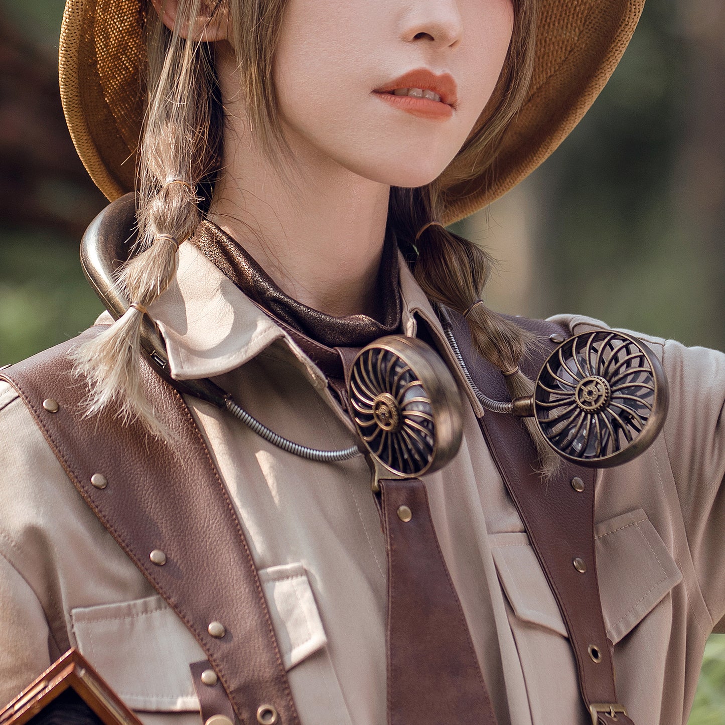 Sweet Summer Scarf Handcrafted Steampunk Neck Fan