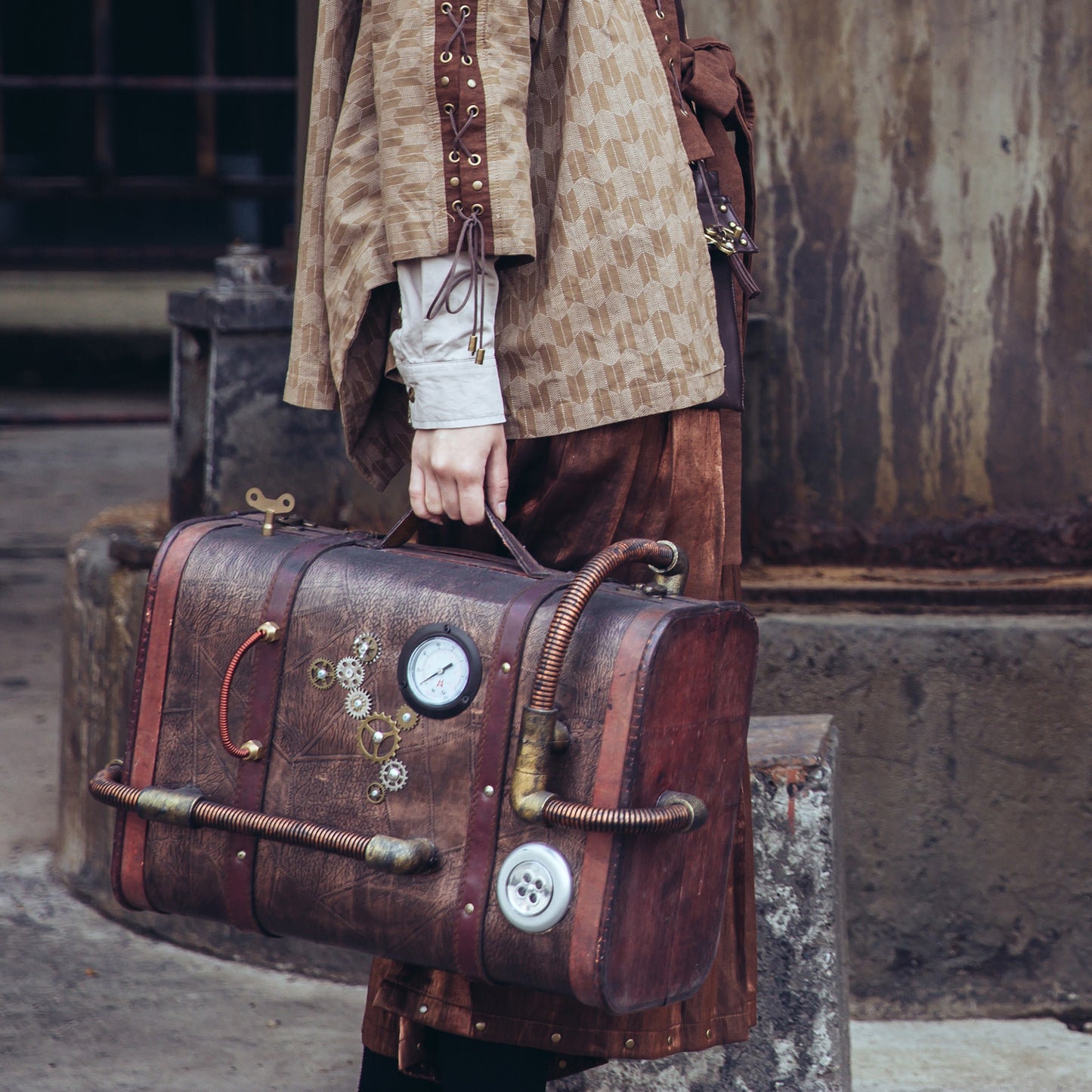"The Boiler" Handcrafted Steampunk Travel Suitcase