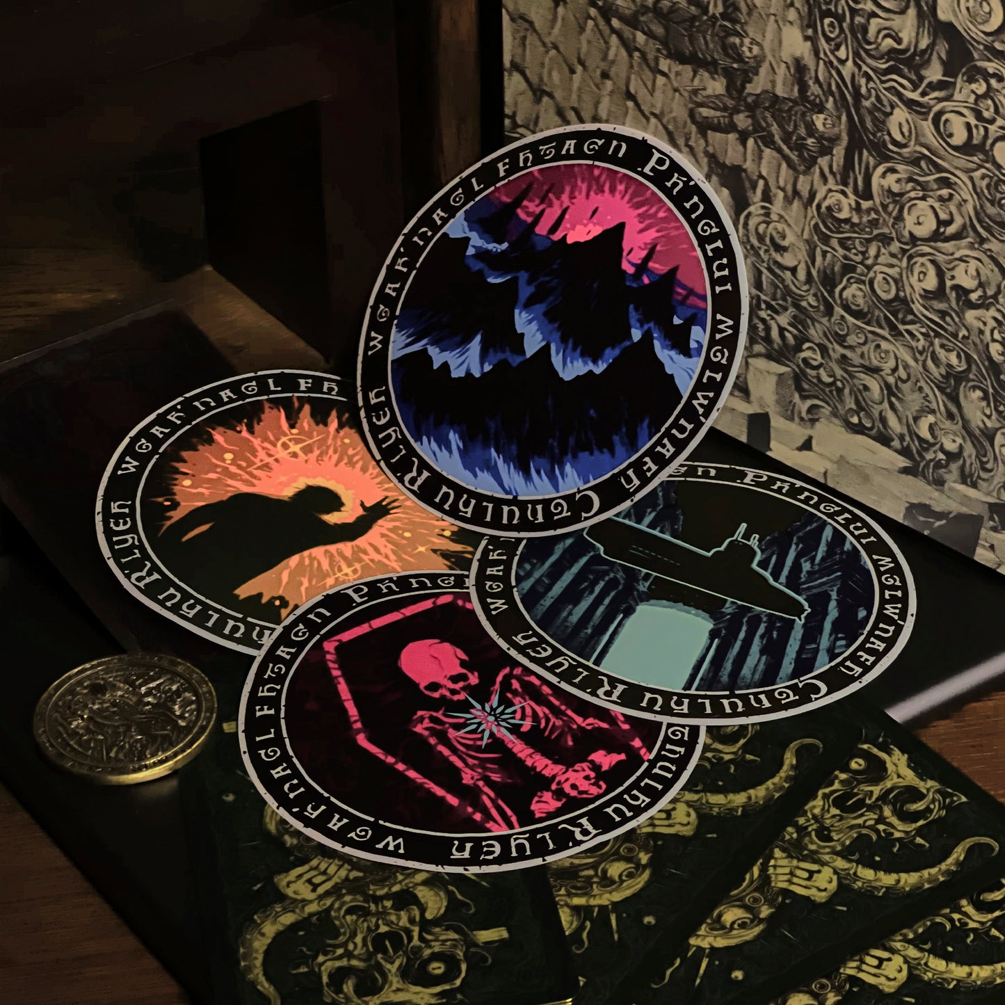 Pages on Glue Cthulhu Mythos PVC Vinyl Stickers