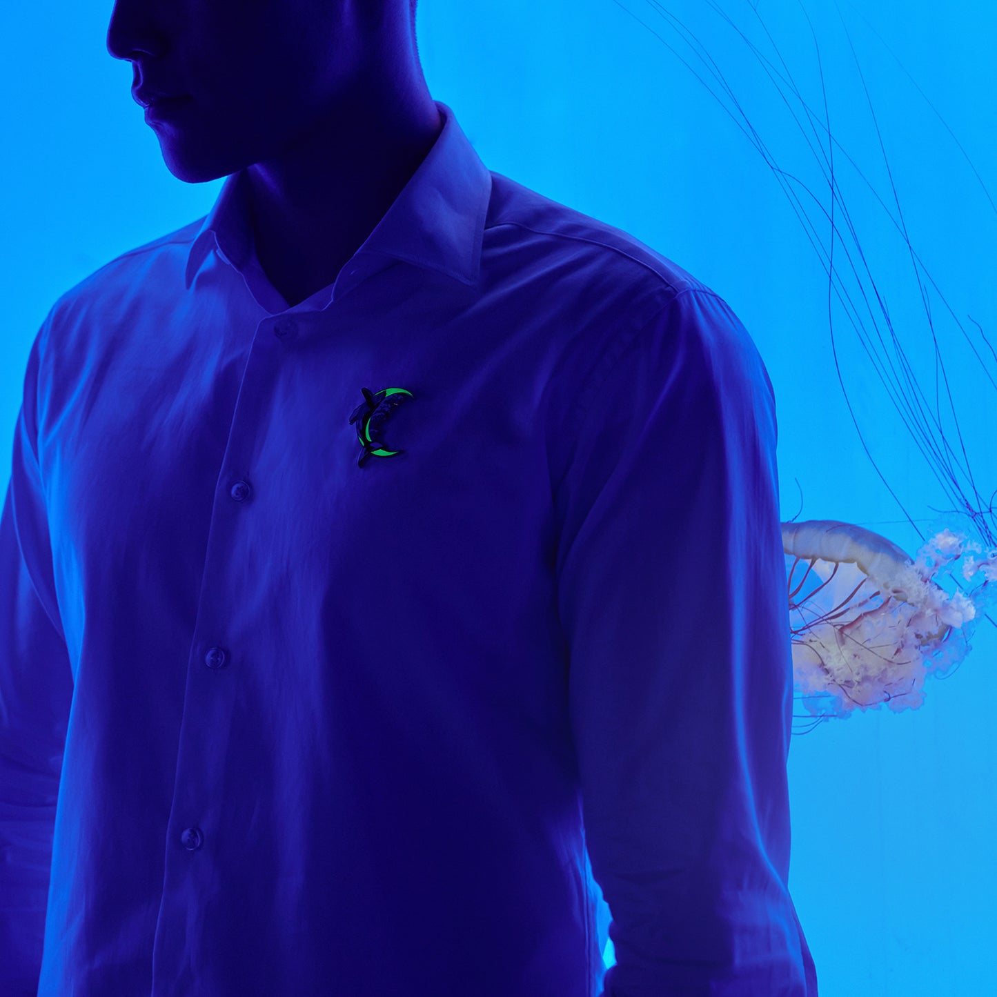 daparo Glow-in-the-Dark Enamel Pins "Humpback Whale"