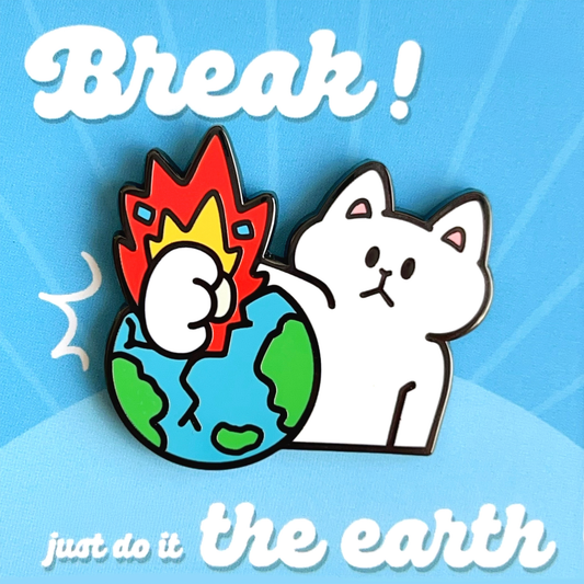 Stop! Mini Planet Enamel Pins Cool Cat Series