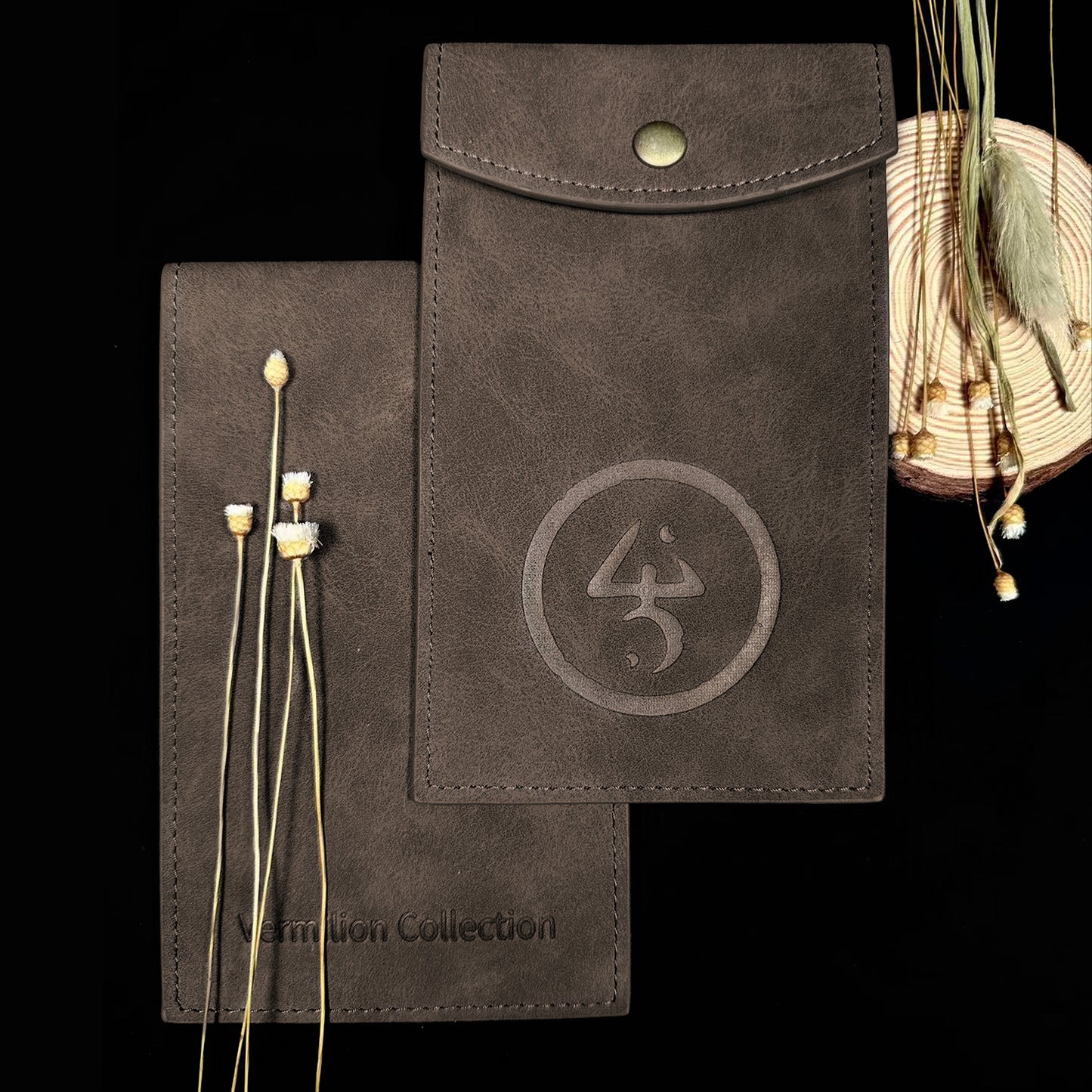 The Yellow Sign Snap-Button Suede Pouch