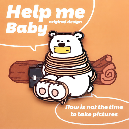 Stop! Mini Planet Enamel Pins Polar Bear Series
