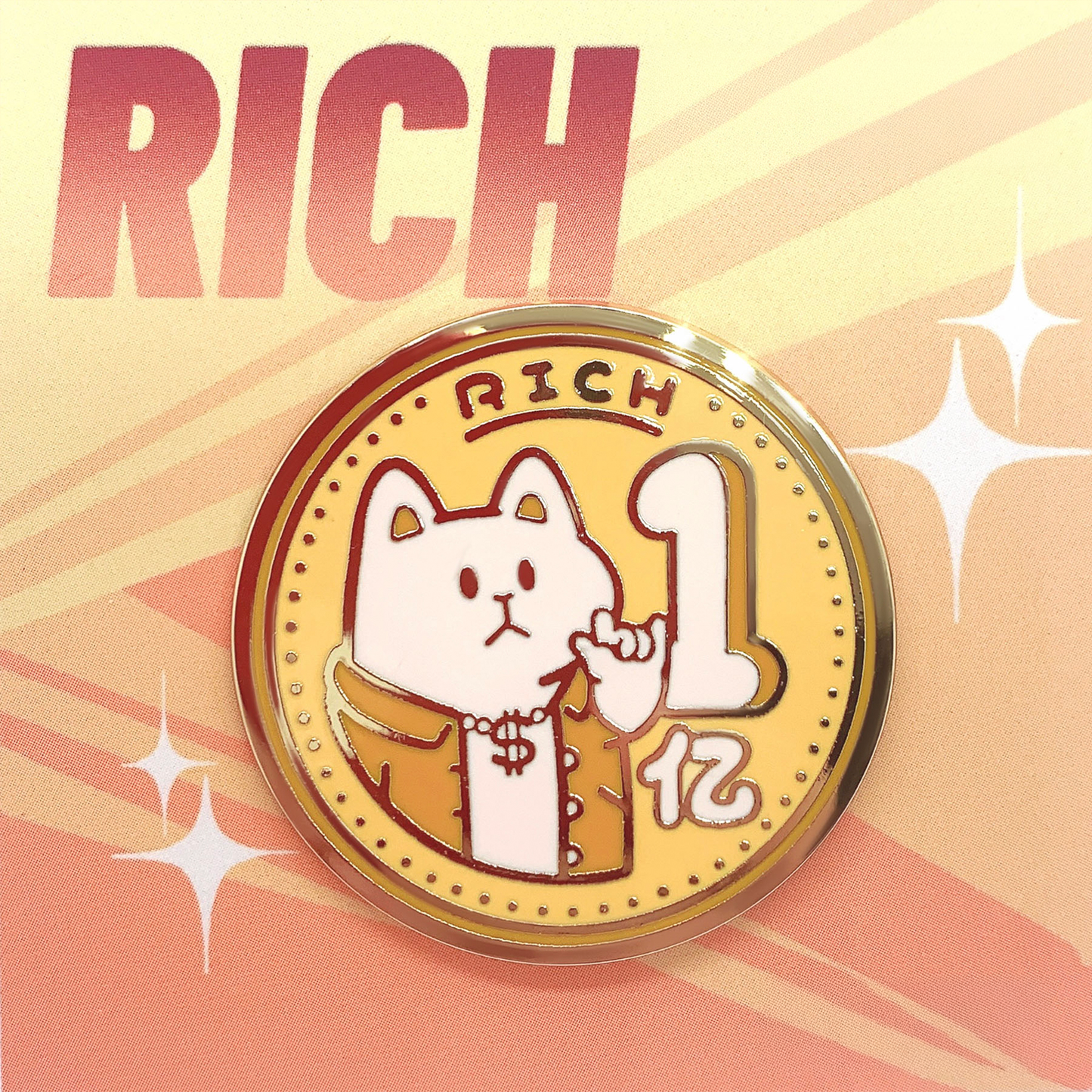Stop! Mini Planet Enamel Pins Rich Cat Series