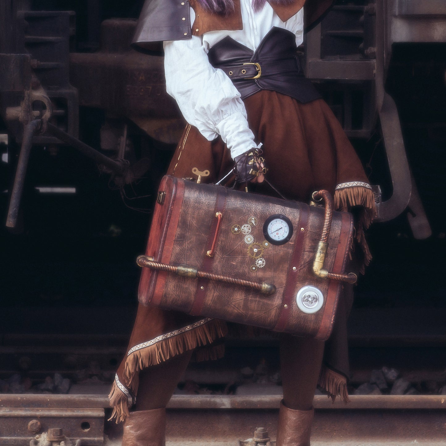 "The Boiler" Handcrafted Steampunk Travel Suitcase