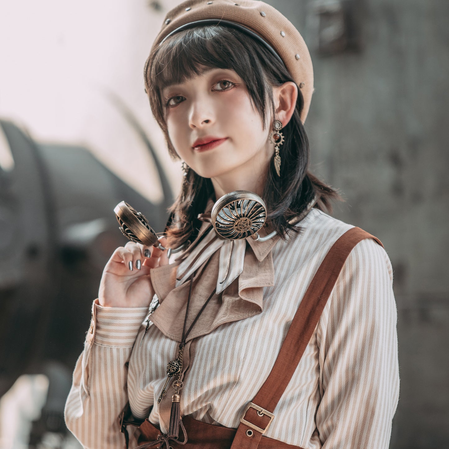 Sweet Summer Scarf Handcrafted Steampunk Neck Fan