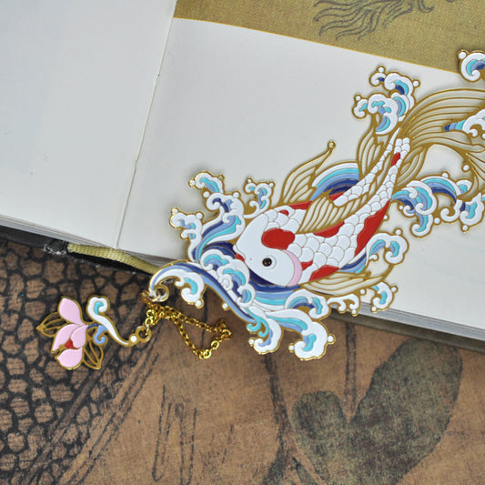 Auspicious Animal Metal Bookmarks (Koi)