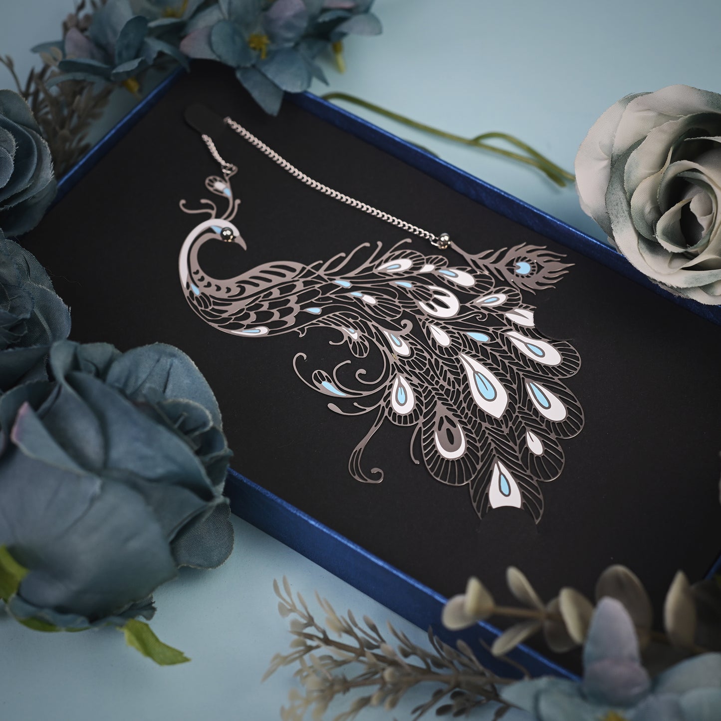 Auspicious Animal Metal Bookmarks (Peacock)