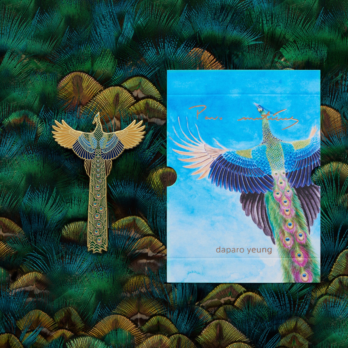 daparo Enamel Pins "Green Peafowl"