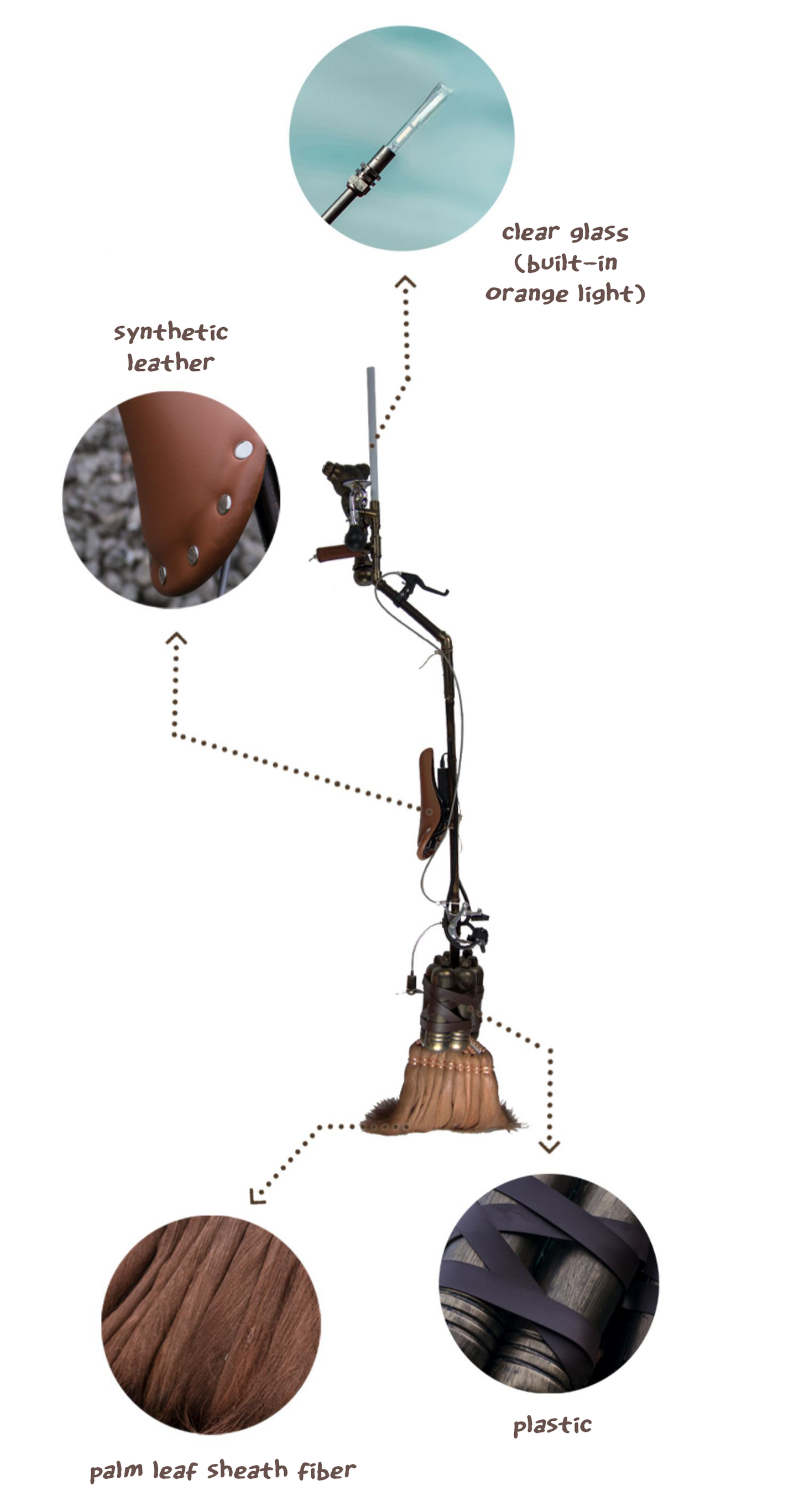 "Nimbus 200" Handcrafted Steampunk Magic Broom