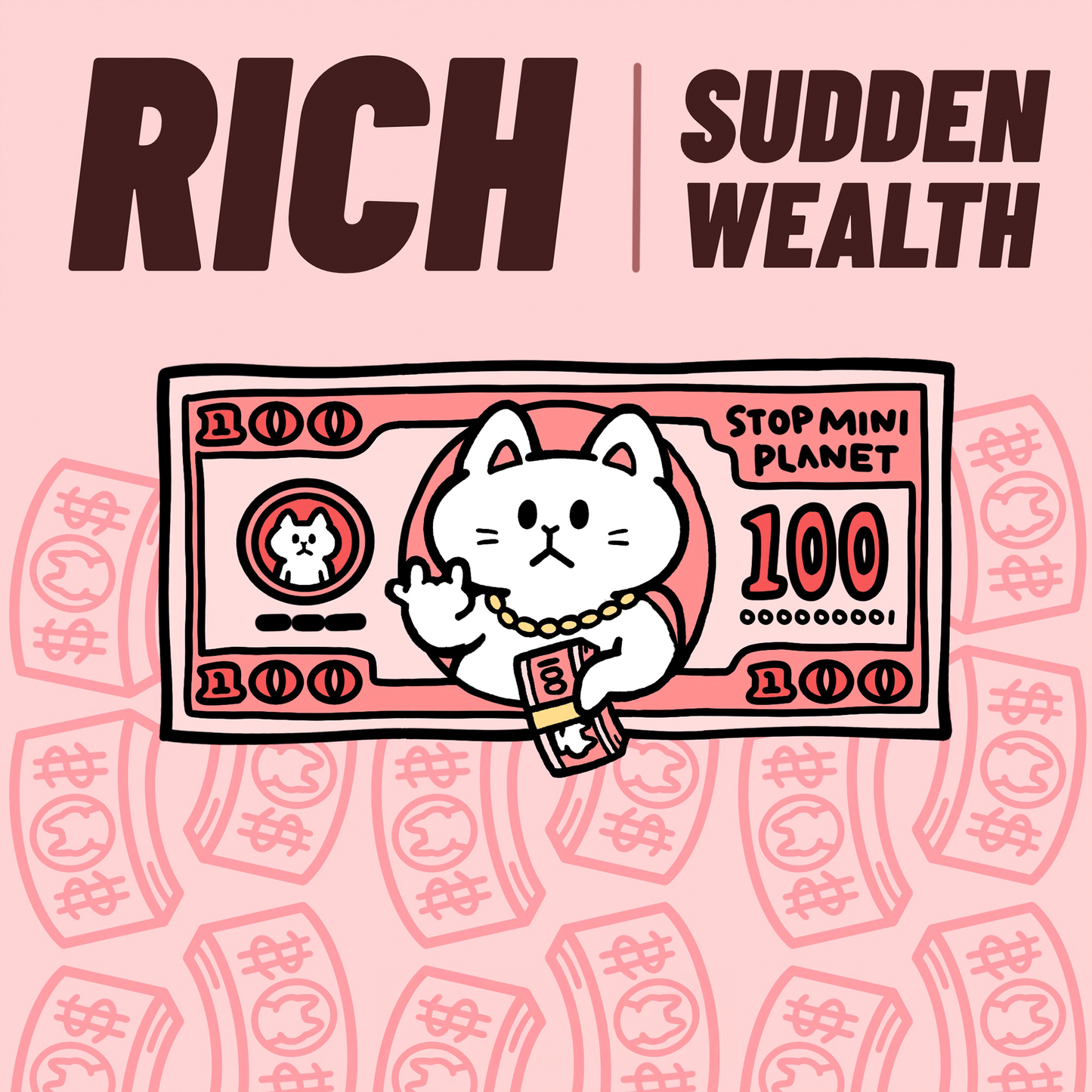 Stop! Mini Planet Enamel Pins Rich Cat Series
