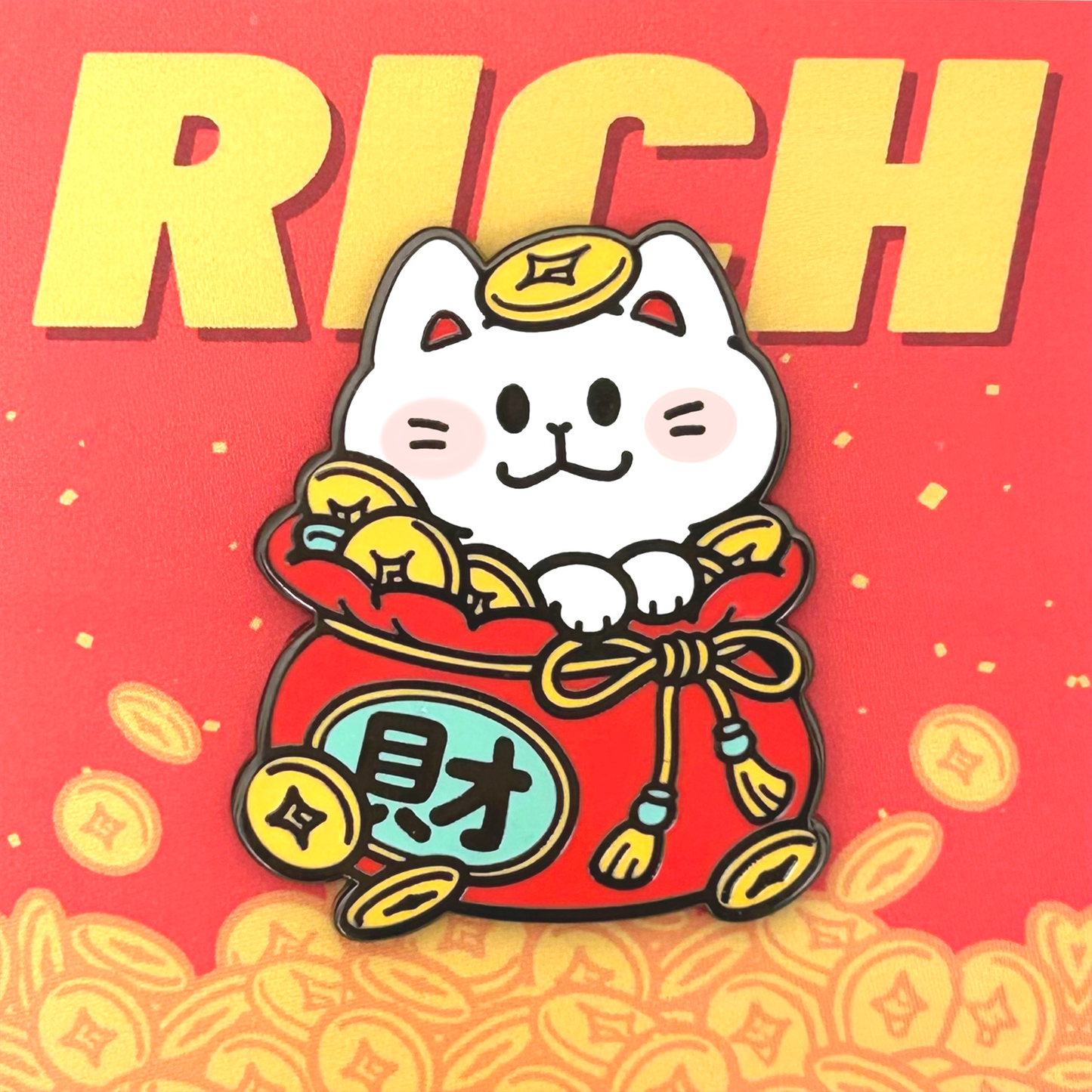 Stop! Mini Planet Enamel Pins Rich Cat Series