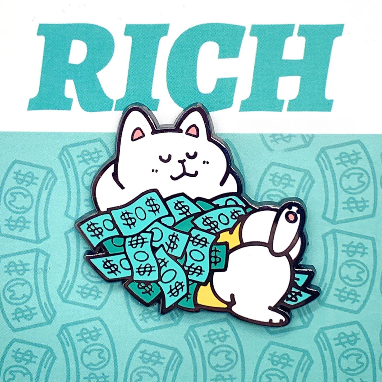 Stop! Mini Planet Enamel Pins Rich Cat Series