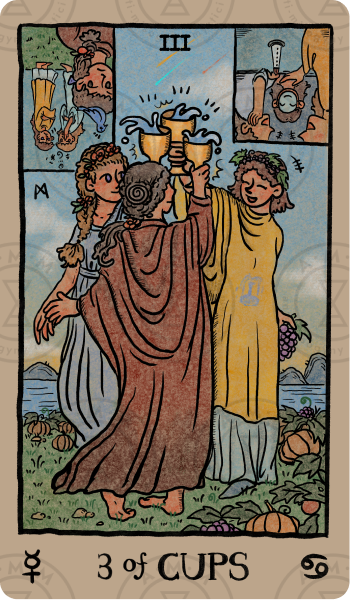 Akashic Eye Tarot – Three of Cups