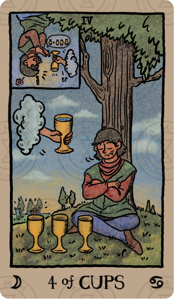 Akashic Eye Tarot – Four of Cups