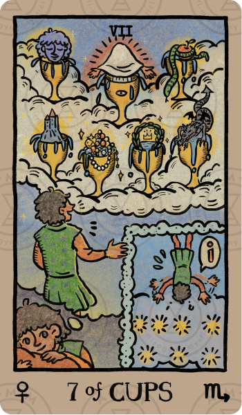 Akashic Eye Tarot – Seven of Cups