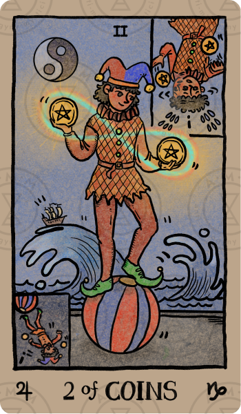 Akashic Eye Tarot – Two of Coins