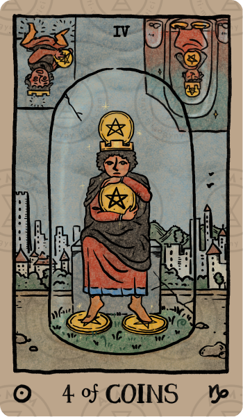 Akashic Eye Tarot – Four of Coins