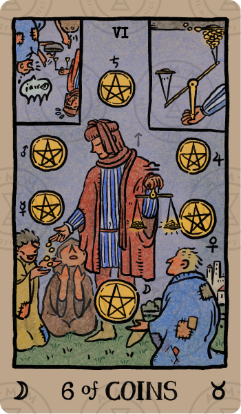 Akashic Eye Tarot – Six of Coins