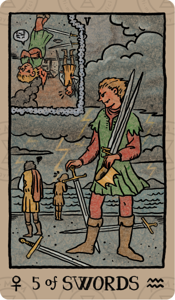 Akashic Eye Tarot – Five of Swords