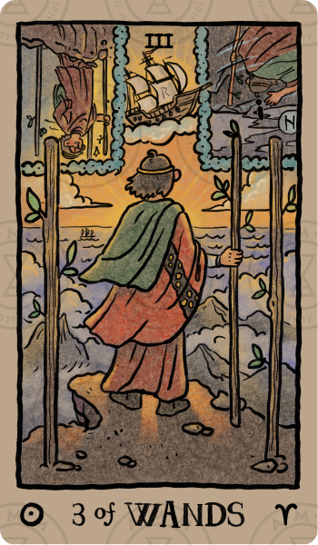 Akashic Eye Tarot – Three of Wands