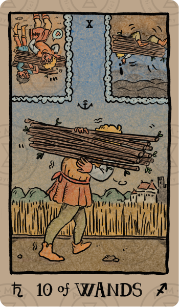 Akashic Eye Tarot – Ten of Wands