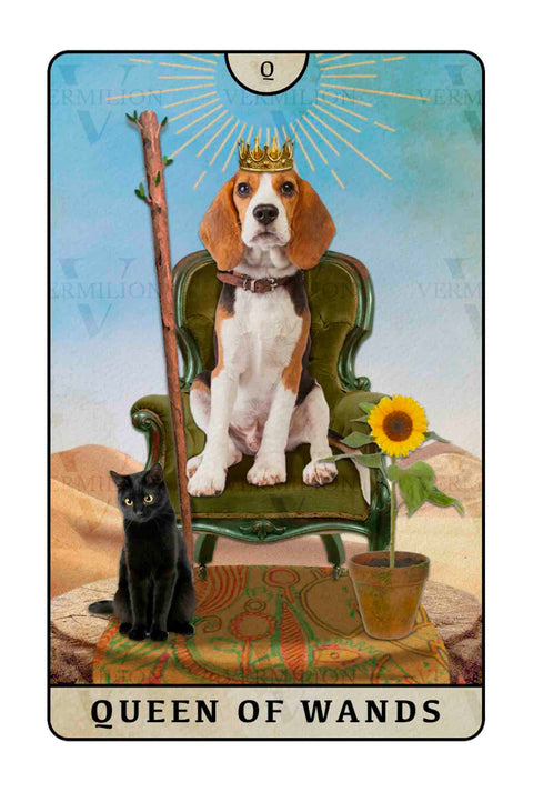 Beagle Dogs Tarot – Queen of Wands