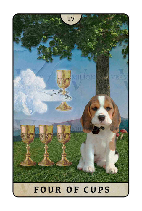 Beagle Dogs Tarot – Four of Cups