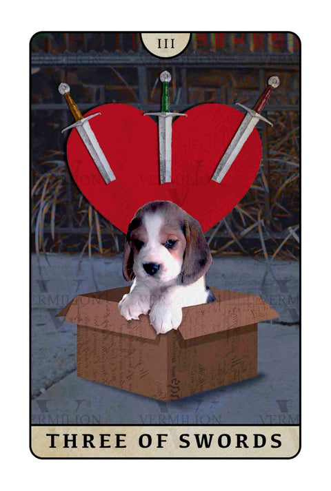 Beagle Dogs Tarot – Three of Swords