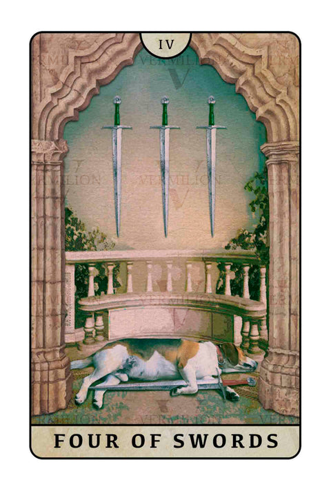 Beagle Dogs Tarot – Four of Swords