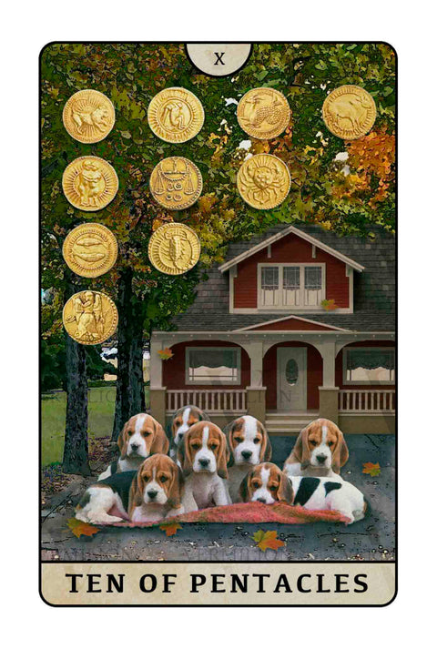 Beagle Dogs Tarot – Ten of Pentacles