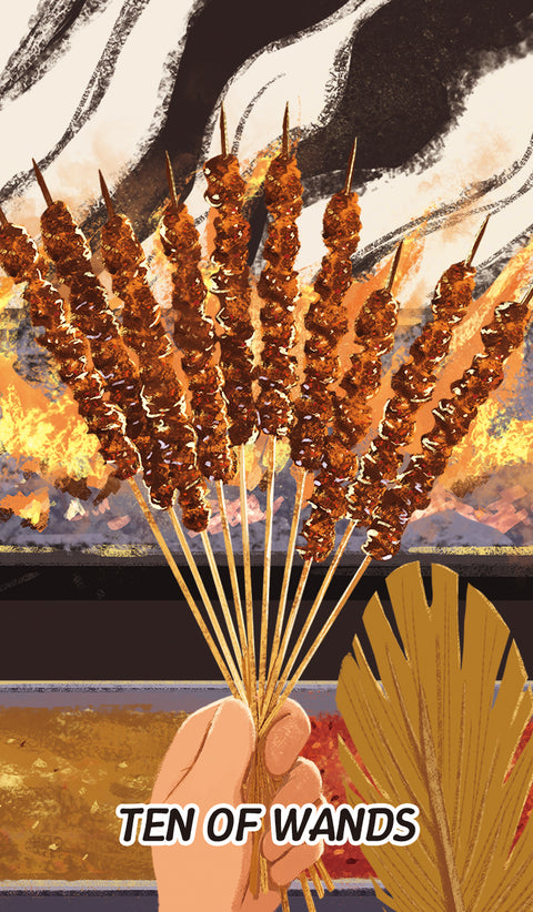 Chinese Cuisine Tarot – Ten of Wands