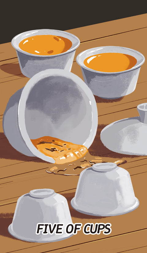 Chinese Cuisine Tarot – Five of Cups