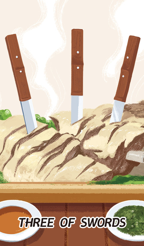 Chinese Cuisine Tarot – Three of Swords