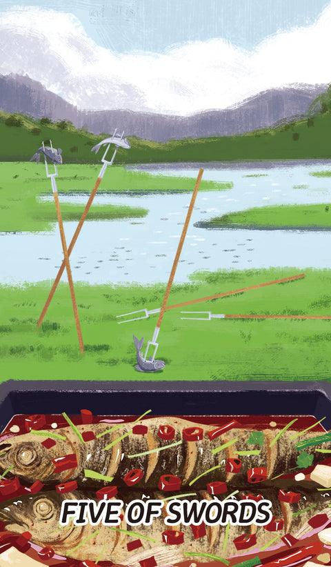 Chinese Cuisine Tarot – Five of Swords