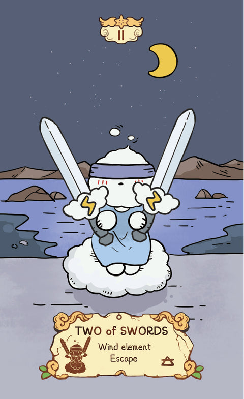 Cloud Rune Legend Tarot – Two of Swords