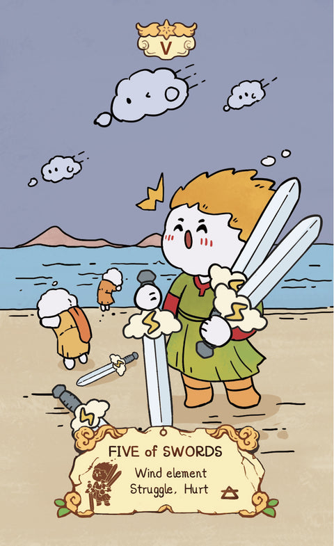 Cloud Rune Legend Tarot – Five of Swords