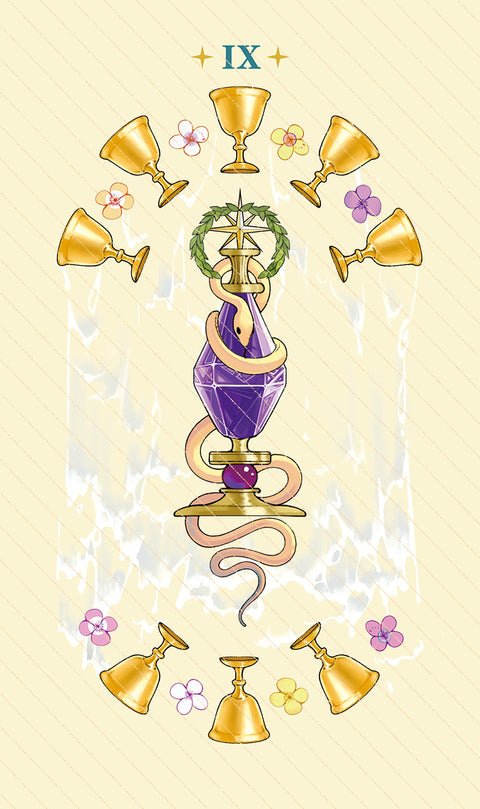 Dawn of Dreams Tarot – Nine of Cups