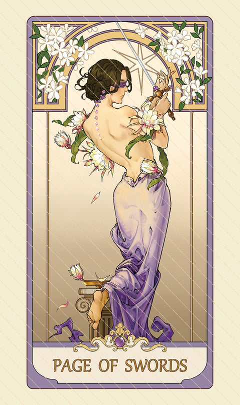 Dawn of Dreams Tarot – Page of Swords