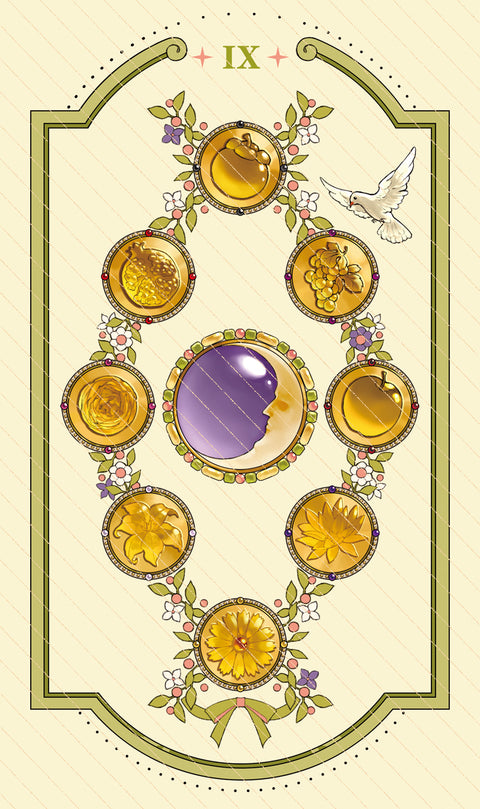 Dawn of Dreams Tarot – Nine of Pentacles