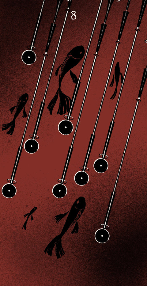 Dirty Red Tarot – Eight of Wands