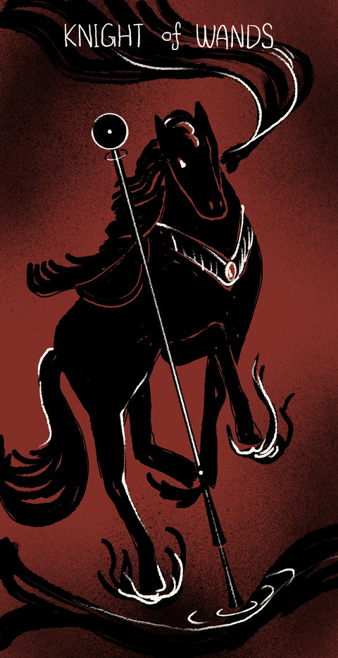 Dirty Red Tarot – Knight of Wands