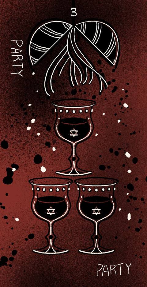 Dirty Red Tarot – Three of Cups