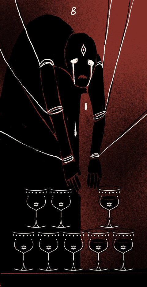 Dirty Red Tarot – Eight of Cups