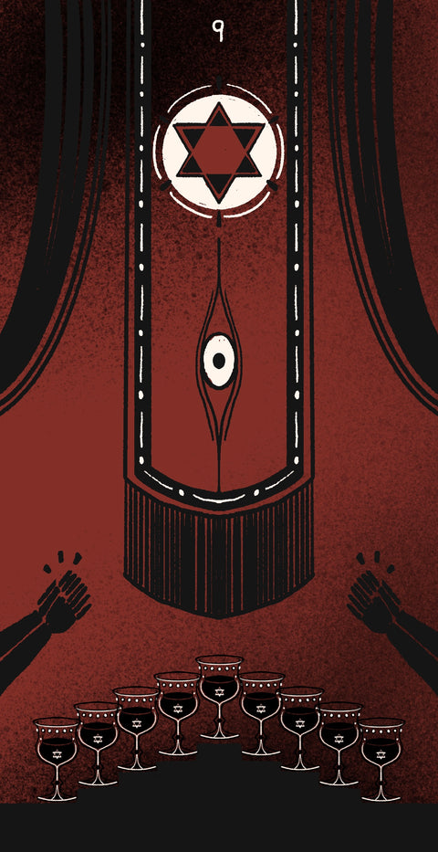 Dirty Red Tarot – Nine of Cups