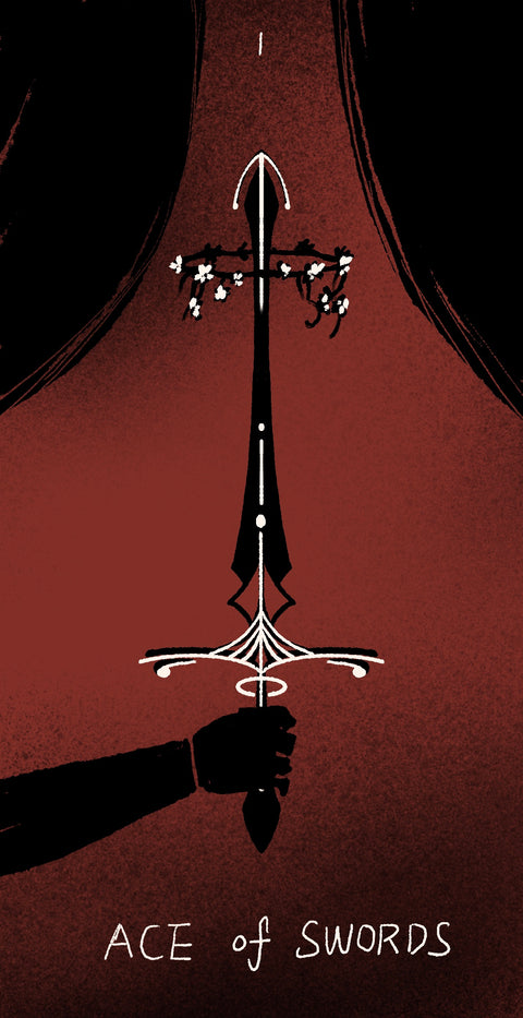 Dirty Red Tarot – Ace of Swords