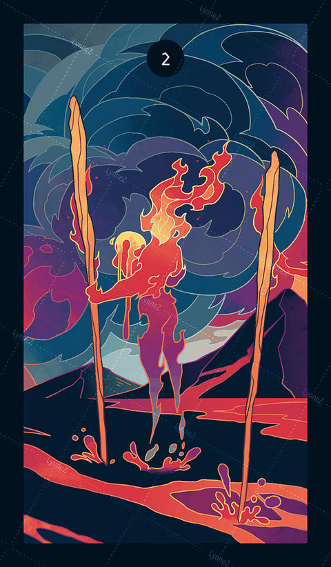 Elemental Strength Tarot – Two of Wands