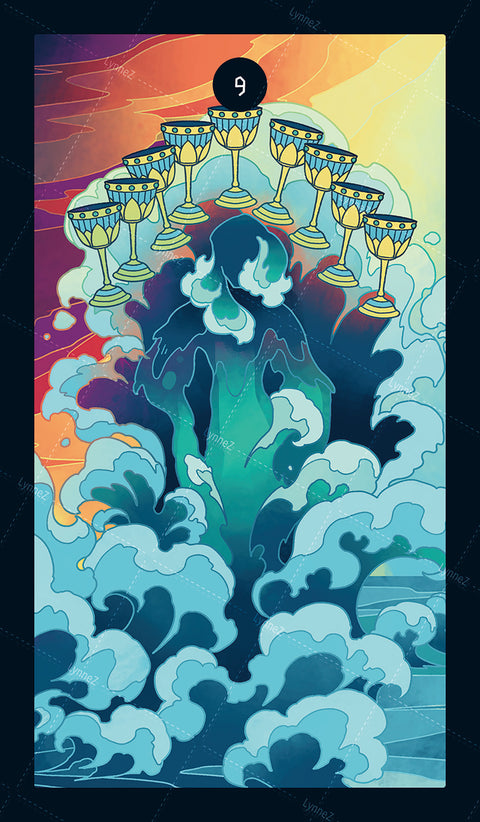 Elemental Strength Tarot – Nine of Cups