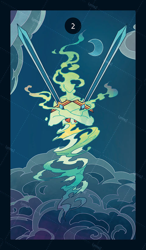 Elemental Strength Tarot – Two of Swords
