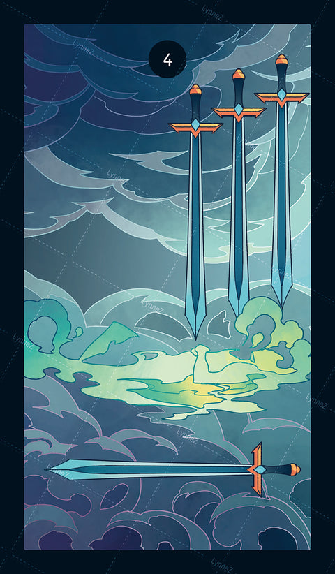 Elemental Strength Tarot – Four of Swords